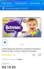 Fralda Babysec Premium G, com 30 unidades - Cada tira R$ 0,47 | R$14