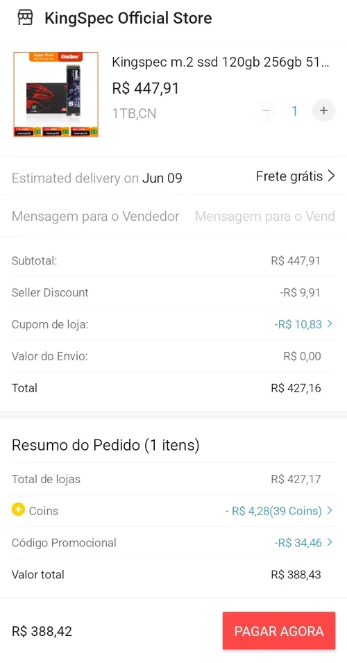 Imagem na descrição da promoção