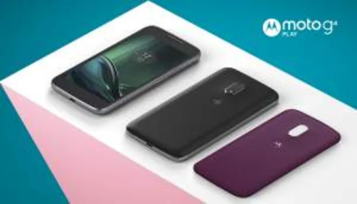 Smartphone Moto G4 Play DTV Colors Dual Chip Android 6.0, 5'' 16GB 8MP - Preto - R$615