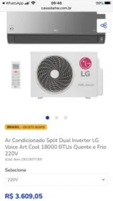 Ar Condicionado Split Dual Inverter LG | R$3609