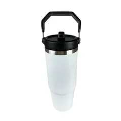 Garrafa Copo Térmica de Aço Inox 304, 900ML, Mantém Bebidas Quentes e Frias por 6 Horas (Branca)