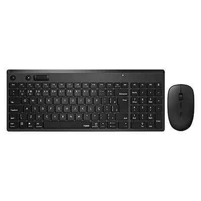 Combo RAPOO Teclado e Mouse sem Fio Bluetooth 2.4Ghz Black - RA003