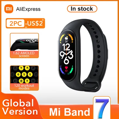 Xiaomi Mi Band 7 Pulseira inteligente, Bluetooth 5.2, VO2 Max, Análise Esp