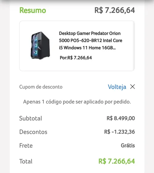 Imagem na descrição da promoção