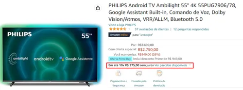 Imagem na descrição da promoção