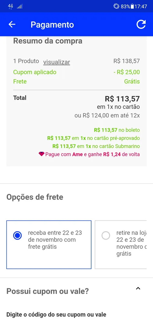 Imagem na descrição da promoção