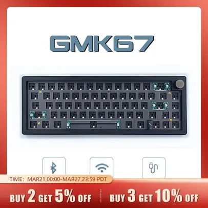 [Moedas + Imposto Incluso] Base GMK67 para teclado mecânico sem fio