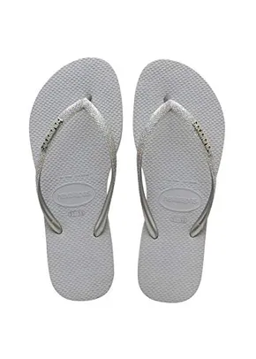 Chinelo Slim Glitter, Havaianas, Meninas, Cinza Gelo, 25/26