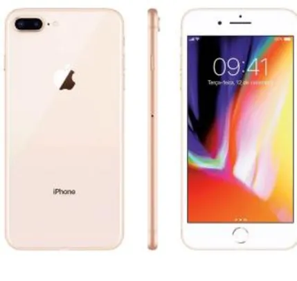 iPhone 8 Plus Dourado 64GB Tela 5.5" IOS 11 4G Wi-Fi Câmera 12MP - Apple | R$3.242