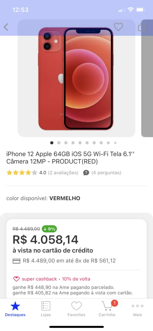 Imagem na descrição da promoção