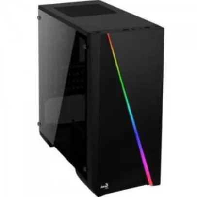 Gabinete Gamer Mini Tower RGB Mini Cylon Preto AEROCOOL