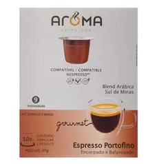 Aroma Selezione Cápsulas de Café Espresso Portofino Aroma, Compatível com Nespresso, Contém 10 Cápsulas | R$6