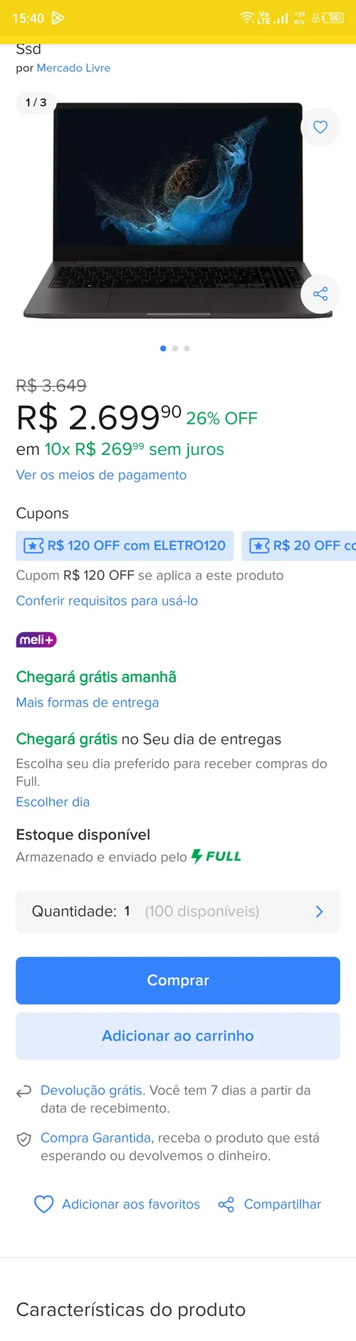 Imagem na descrição da promoção