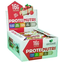 Barra de Proteina Crispie Proteinutri 50Gr (16Grs de Proteína) Sabor Torta de Morango 12Un, Healthlovers, Pequeno, Pacote de 12