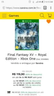 Final Fantasy XV – Royal Edition - Xbox One | R$108