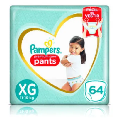 [Leve 3, Pague 2] Pampers Pants premium Care 64 unidades - R$ 75