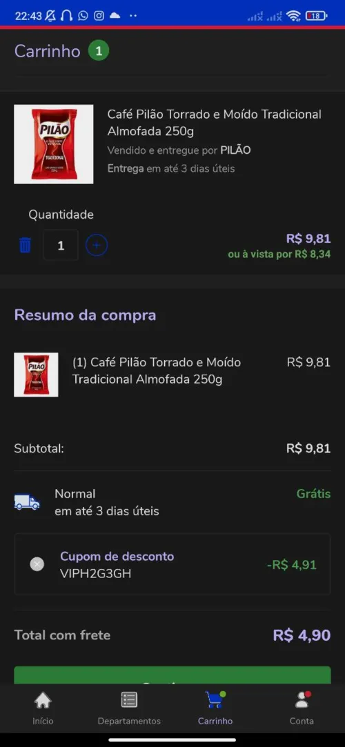 Imagem na descrição da promoção