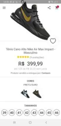 Tênis Cano Alto Nike Air Max Impact – Masculino | R$200