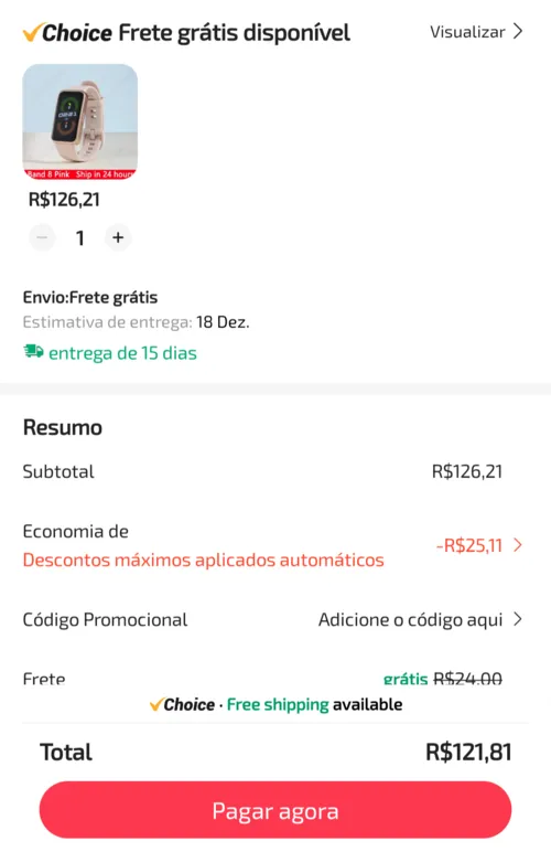 Imagem na descrição da promoção