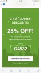 25% OFF Primeira Compra Groupon