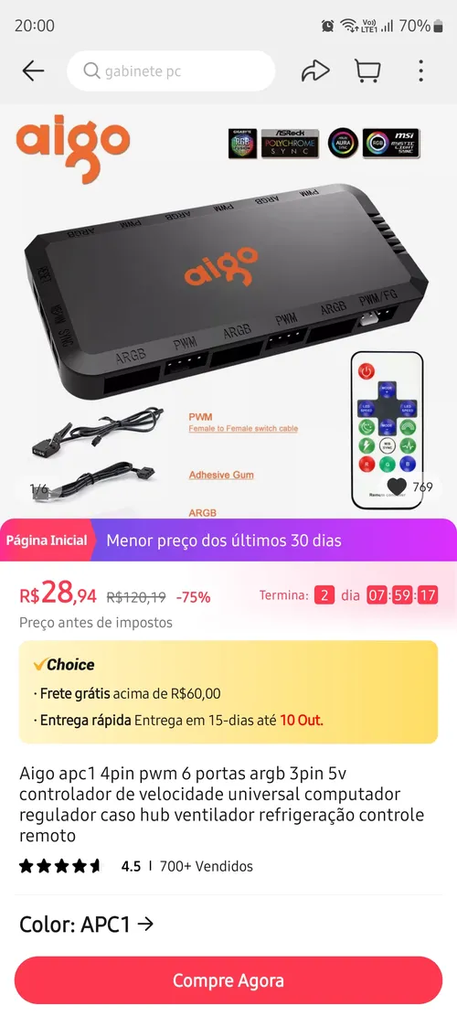 Imagem na descrição da promoção