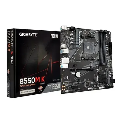 Placa Mae Gigabyte B550M K, DDR4, Socket AMD AM4, M-ATX, Chipset AMD B550, B550M-K