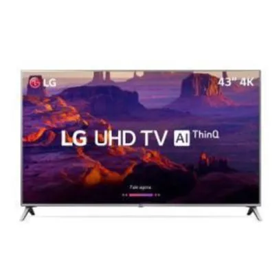 Smart TV LG 43" LED IPS 4K 43UK6520 4 HDMI 2 USB - R$ 1709