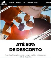 Outlet Adidas descontos de até 50%