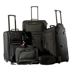 Conjunto de Malas de Viagem Swiss Move 5 Peças Friburgo Preta CJ14G0285 - R$ 330