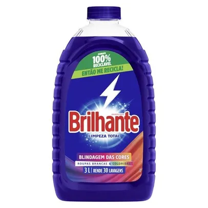 Detergente Líquido Brilhante Roupas Brancas E Coloridas 3l