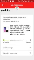 (CC AMERICANAS) Smartphone Samsung Galaxy S10+ 1TB - Ceramic Preto