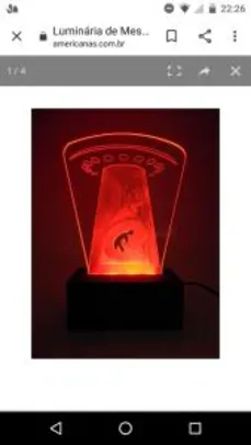 Luminária de Mesa Disco Voador Acrílico - R$ 60