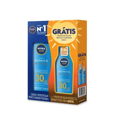 Protetor Solar Nivea Protect Bronze Fps30 200ml + Protetor Solar Nivea Protect Bronze Fps30 100ml