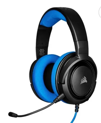 Headset Gamer Corsair HS35 Stereo PS4/PC/Mobile Preto/Azul Drivers 50mm, CA-9011196-NA