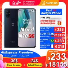 [11/11] Oneplus Nord N10 6GB 128GB - Versão Global | R$1.584