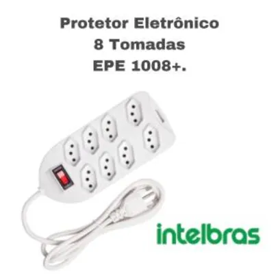 Protetor Eletronico Intelbras com 8 tomadas EPE 1008+ | R$ 38