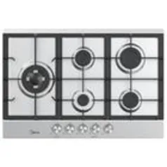 Cooktop 5 Bocas a Gás Inox com Mega Chama Midea