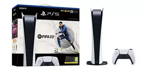 Sony PlayStation 5 Digital 825GB FIFA 23 Bundle cor  branco e preto