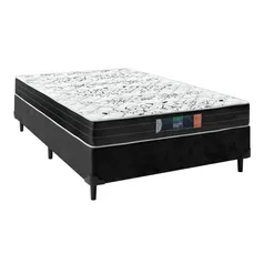 Cama Box Casal Colchão de Espuma Semi Ortopédico Extra Firme Resistente 138x188x52cm Suporta 80kg Por Pessoa