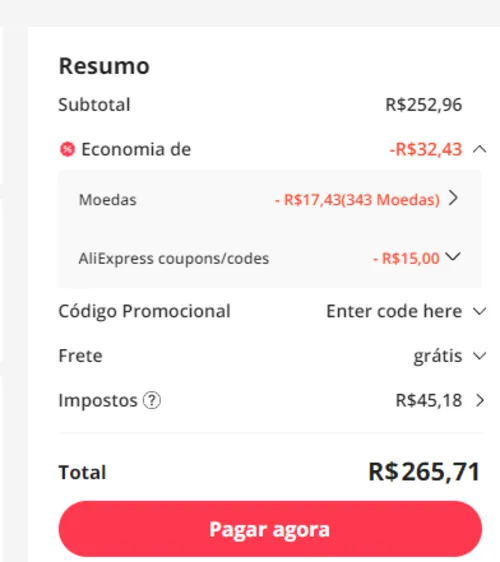 Imagem na descrição da promoção