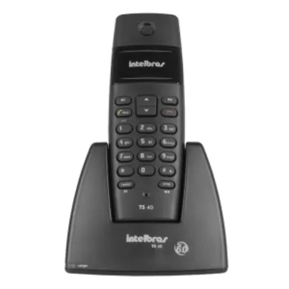 Telefone sem fio Intelbras TS40 preto, tecnologia DECT 6.0, livre de interferência R$ 62,91