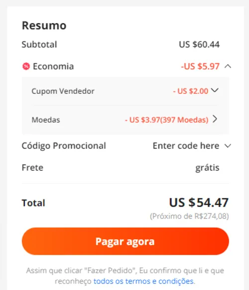 Imagem na descrição da promoção