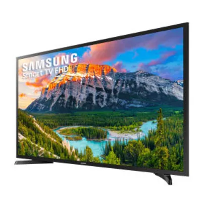 Smart TV LED 49" Samsung UN49J5290AGXZD Full HD 2 HDMI 1 USB Preta com Conversor Digital Integrado