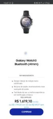 Galaxy Watch3 41mm Bluetooth | R$1619