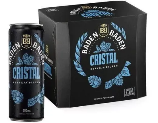 Cerveja Pilsen Puro Malte Cristal 350ml 6 Latas Baden Baden