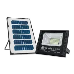 REFLETOR SOLAR ZINNIA ZRS35, LED, 35W, BATERIA 1600MAH, COM CONTROLE REMOTO, IP67, ZNE-ZRS35-01