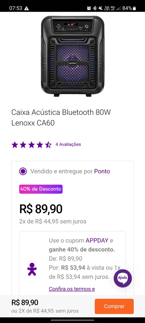 Imagem na descrição da promoção