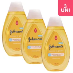 Kit 03 Unidades Shampoo Para Bebê Johnson'SBaby De Glicerina, 400MI