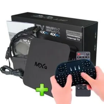 Kit Smart Tv Box Mxq Netflix Youtube + Mini Teclado Sem Fio Com Touchpad Mouse - R$145
