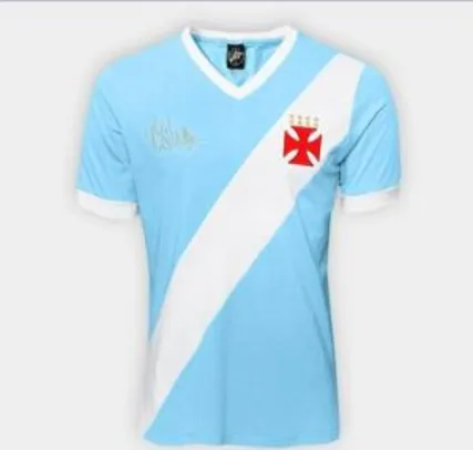 Camiseta Vasco nº 1 Martin Silva Masculina - Azul Claro e Branco